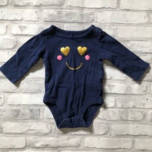 CARTER’S | Smiley Navy Onesie Bodysuit Girl’s 6M